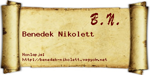 Benedek Nikolett névjegykártya